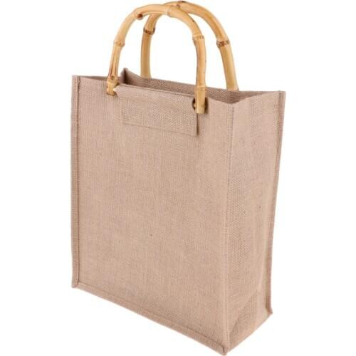 Jute Shopping Bag Burlap Jute Handbag Linen Shopping Bag 300 x 350 x 150mm