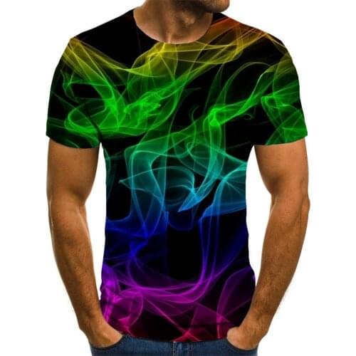 3d Tshirt Smoke T-shirt Men Colorful T-shirts 3d Rainbow Tshirts Casual Art Tshirt Printed Mens Clothing Punk Rock Casual Tops