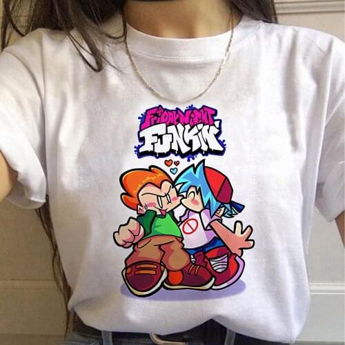 Friday Night Funkin T Shirt Women Kawaii Singer Hip Hop Harajuku Hot Game Cartoons Graphic Tees Funny Femme T-shirt Unisex Male