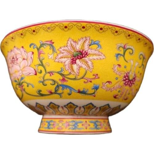 Chinese old porcelain Pastel Painting Enamel-glazed flower pattern bowl