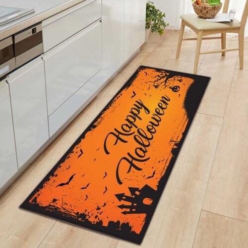 Halloween Entrance Door Mat Carpet Flannel Kitchen Rugs Soft Welcome Doormats for Bedroom Living Room Bathroom