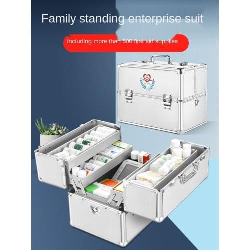 Medical kit household medicine kit family multi-layer medical first aid kit medical kit with medicine full set emergency storage