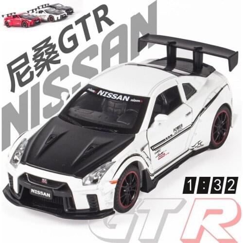 Alloy Car Model 1:32 Diecast Miniature JDM Nissan GTR R35 WRC Metal Vehicle Boys Collection Gifts for Children Birthday New Toys