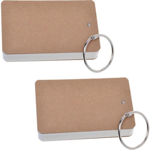 Pack of 2 Binder Ring Easy Flip White Note Cards Study Cards
