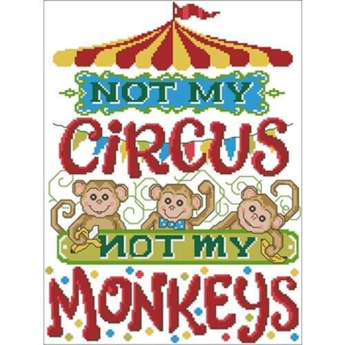 Not my monkey patterns Counted Cross Stitch 11CT 14CT 18CT DIY Chinese Cross Stitch Kits Embroidery Needlework Sets