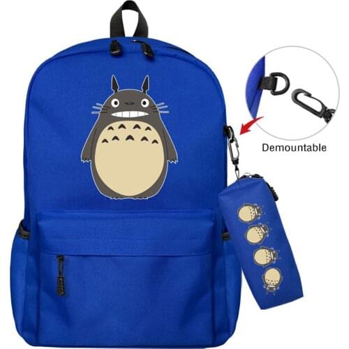Anime My Neighbour Totoro Nylon Backpack Zipper Knapsack Casual High Quality Student Travel Schoolbag Laptop Bag Unisex Bookbag