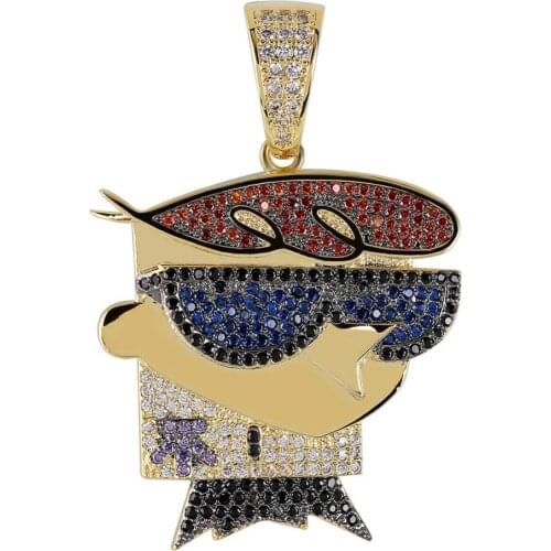 New Fashion Charm Pendant Necklace Men Iced Out CZ Chains Hip Hop/Punk Gold Silver Color Charms Necklace Jewelry Party Gifts