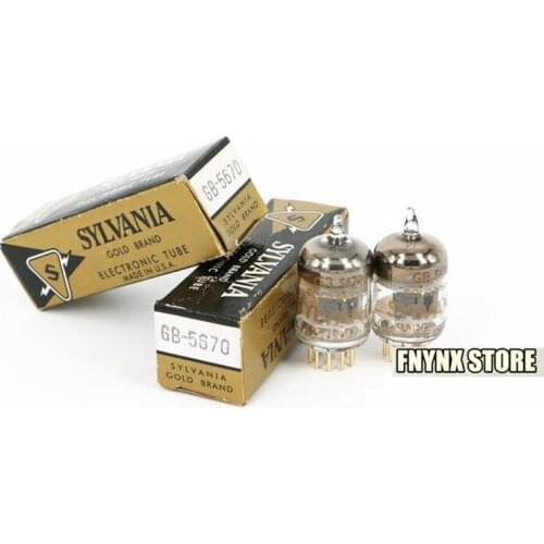 2PCS Origianl US Precise Pairing SYLVANIA Gold Foot Electron Tubes GB-5670 Tube GB5670