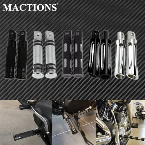 Motorcycle Front Rear Foot Peg Footrest Black/Chrome Pedal For Harley Dyna Touring Sportster 1200 883 Softail Fat Bob Road King