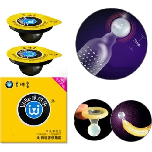 WIlle Soft Pearl Latex Condom G Spot Stimulator Penis Extender Delay Ejaculation Sensitive Orgasm Adult Sex Toys For Men