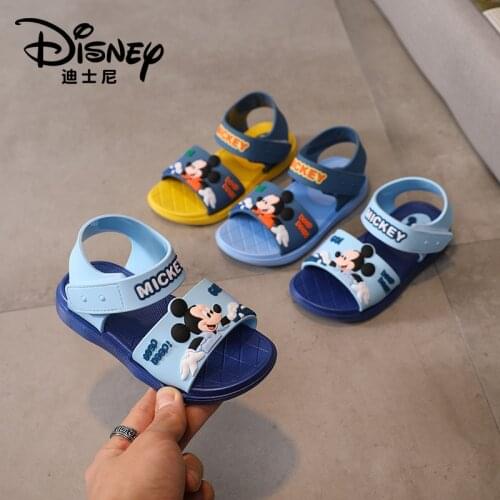Disney Mickey cartoon childrens sandals soft-soled non-slip baby toddler shoes home slippers open-toed beach shoes