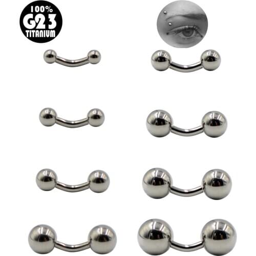 1Pc G23 16g&14g Solid Titanium Banana Barbell Ring Penis Ring Eyebrow Ring Ear Tragus Cartilage Earrings Body Piercing Jewelry