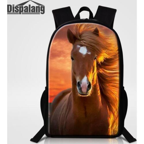 Dispalang Crazy Horse Backpacks For Boys Girls 16 Inch Puppy School Bags Animal Printing School Backpack For Student Teenagers