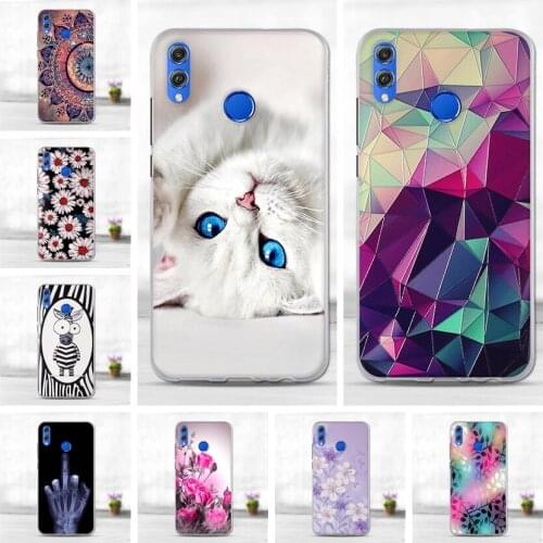 3D Painted Flowers Silicon Case For Huawei Honor 8C 8X Max Play 8A Case Soft TPU Shell For Huawei V10 lite Enjoy Max Case Cover