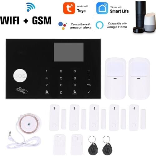 Wifi GSM Alarm System Intercom Tuya 433MHz APP Remote Control Wireless WIFI Factory&Office&Home Security&Burglar Alarm System