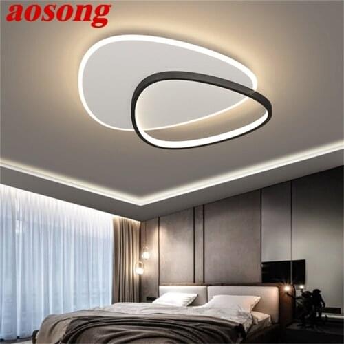 AOSONG Modern Ceiling Light Nordic Lamp Fixtures LED 3 Colors Home For Living Dining Room Bedroom