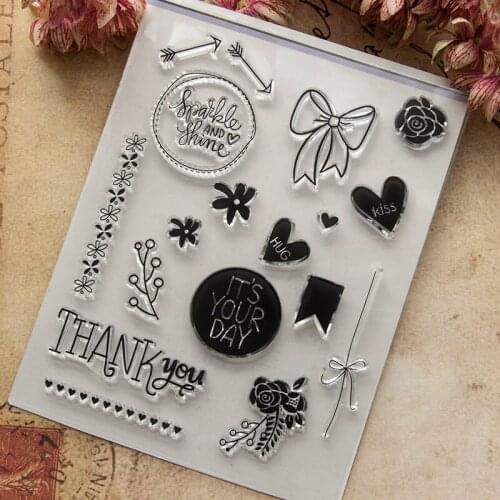 Thank you Transparent Clear Silicone Stamp/Seal for DIY scrapbooking/photo album Decorative clear stamp sheets