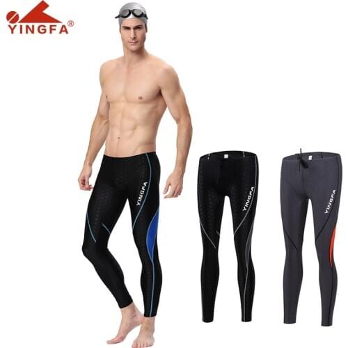 Yingfa Sharkskin Racing Training Swimwear Full Leg Swim Pants Tights chlorine resistant training mens long swimming trunks