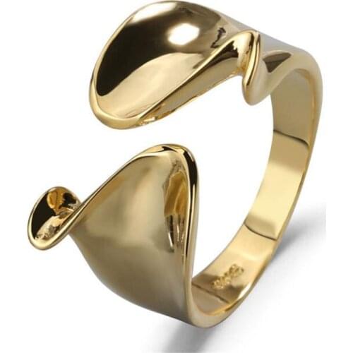 Creative Irregular Geometry Female Ring Adjustable Open Gold And Silver Color Finger Accessories Charming Womens Party Jewelry