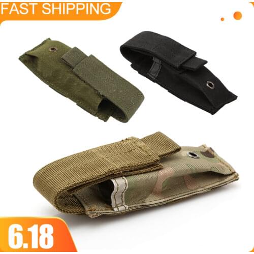 Military Molle Pouch Tactical Single Pistol Magazine Pouch Knife Flashlight Sheath Airsoft Hunting Ammo Camo Bags