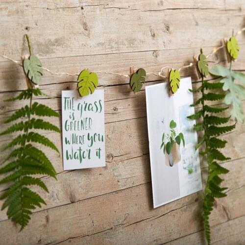 12pcs/garland 1.2m Wooden Turtle Leaf Decorative Ribbon for Gardening Potted Plants Decoration Photo Album Decor Rope