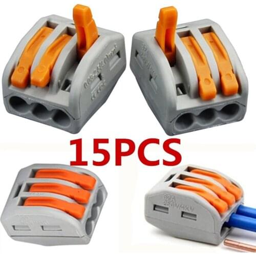 15pcs Flame Retardant Cable Connector Wire Universal Connectors Quick Terminals