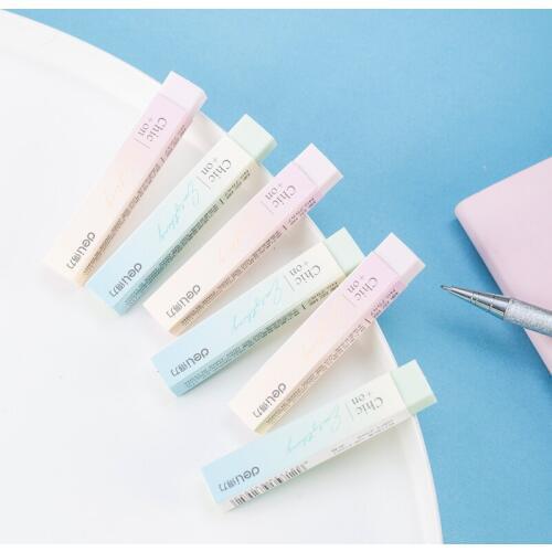 2pcs / 5pcs Deli 7547 color simple rubber correction error test card homework rubber, student office stationery