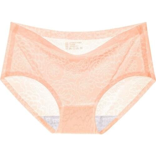 2Pcs Sexy Lingerie Cotton Panties For Women Transparent Seamless Panties Solid Female Underwear Summer Thin Mid-rise Underpants