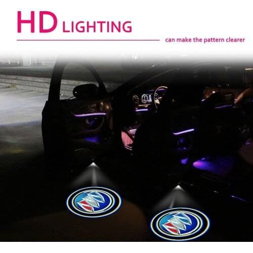 2Pcs Car styling Auto Door LED decoration Wireless Welcome Light Logo Projector For Buick Regal Lacrosse Encore Enclave envision