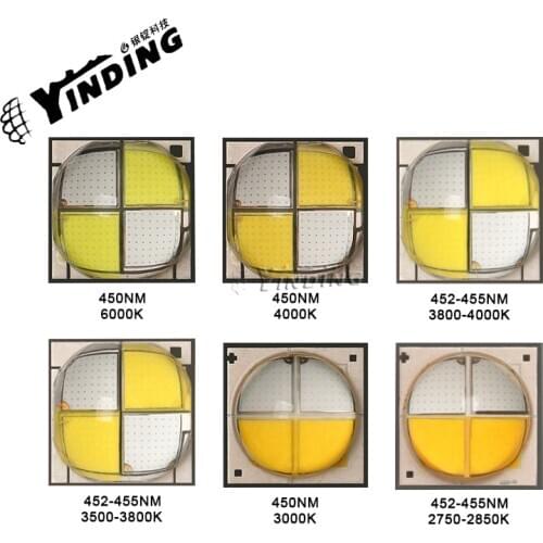 2PCS YINDING 7070 40W high power LED Light Emitting Diode 2800-4000K Warm/Natural White+blue light Fishing LED light source