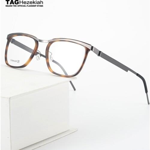 2021 Brand titanium Glasses Frame men Retro Square designer eyeglasses frames for women myopia computer Denmark spectacle frames
