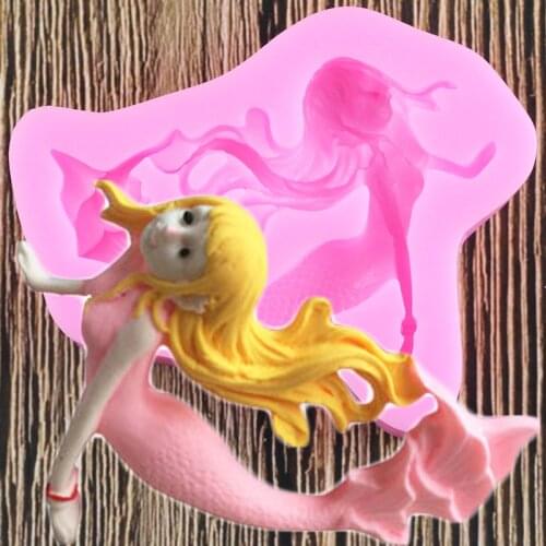 3D Mermaid Silicone Molds DIY Party Fondant Cake Decorating Tools Polymer Clay Candy Chocolate Gumpaste Moulds