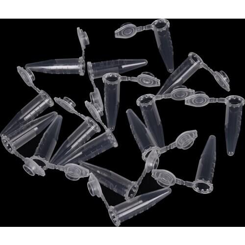 50PCS Clear Micro Plastic Test Tube Centrifuge Vial Snap Cap Container For Laboratory Sample Specimen Lab Supplies 0.5ML