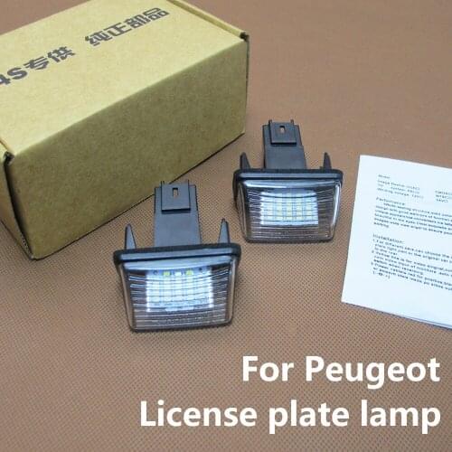 Auto LED License Number Plate Light For Peugeot 206 207 407 406 307 308 5008 C5 Berlingo B9 M49 M59 Car Illuminating Lamp