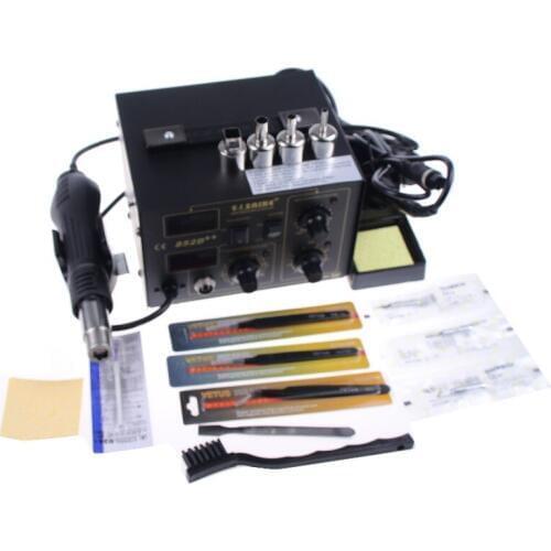Free Shipping SAIKE 852D++ 2 in1 soldering machine Solder Iron Hot Air Gun Rework Station SAIKE 852D++ 220V 110V 852D+ improve