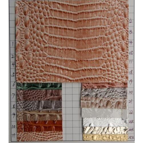 Glossy crocodile pattern semi PU alligator grain high quality artificial leather fabric material wholesale