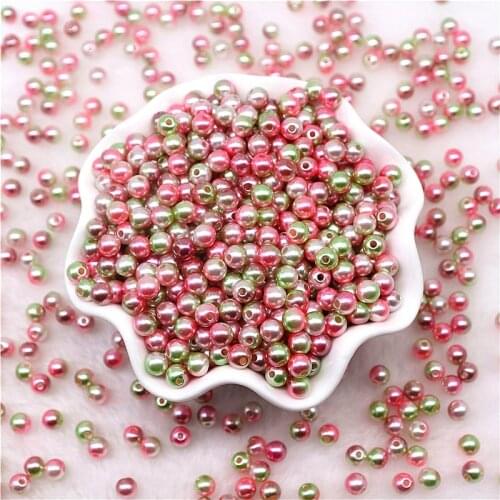 10g 6mm Rainbow Color Pearl Beads ABS Imitation Mermaid Round Loose Beads with Diy Jewelry Necklace Making Garment Material