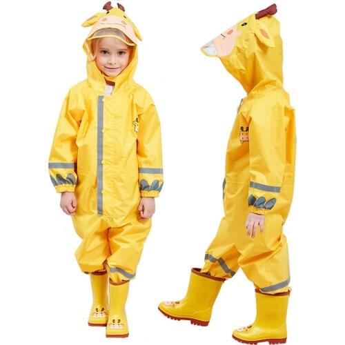 Kids Waterproof Rain Pants New 2020 Waterproof Overalls 3-8Yrs Baby Boys Girls Jumpsuit Fashion Children Raincoat Clj016