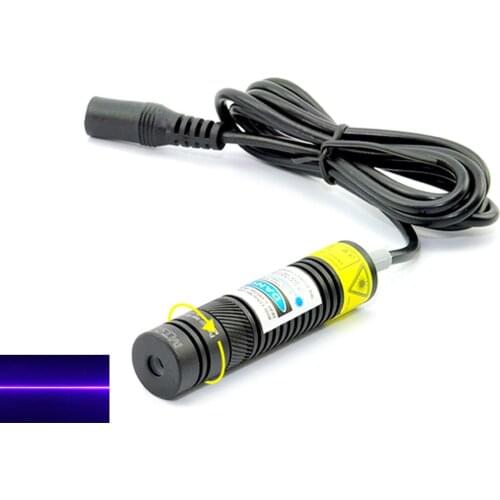 Focusable 405nm 200mw Violet Blue Lights Laser Diode Module w Adjustable Line Head 16*68mm NO Adapter