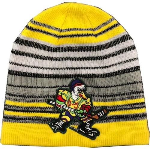 Cool hockey high quality winter knitted hats with an embroidery logo for hockey fans