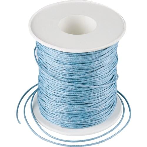 Korean Waxed Polyester Cord 1mm Waxed Thread Line String Strap for DIY Jewelry Making Bracelets Necklace Rope 100yards/Roll