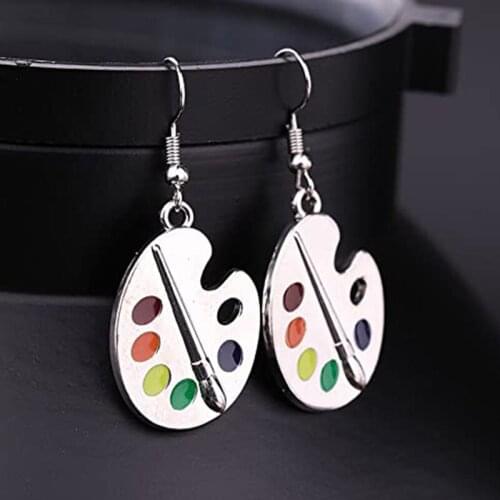Creative Palette Earrings Fashion Personality Korean Student Earrings for Women Minimalist Sweet Jewelry Beautiful Gift
