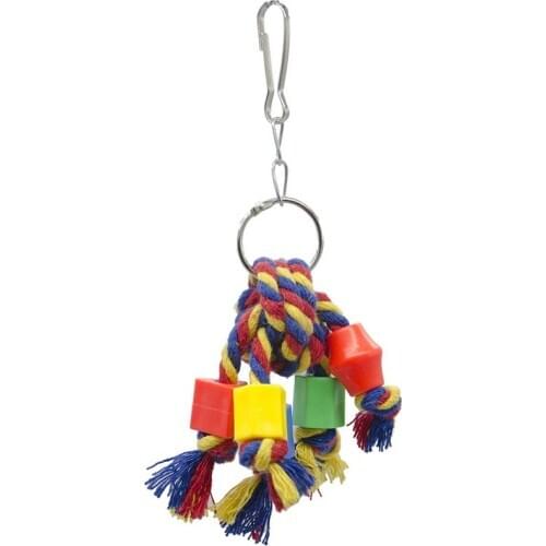 Legendog Parrot Toy Knot Bite Resistant Parrot Chew Rope Bird Cage Toy Plastic Bird Toys Pet Supplies Bird Favors Random Color