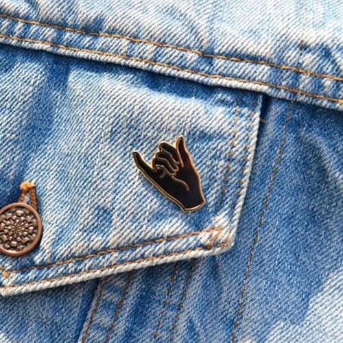 Fashion Unisex All-match Backpack Dripping Brooch Gesture Brooch Pin Enamel Backpack Coat Jewelry Badge Party Gift Accessaries