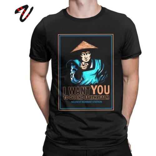 Mens Tshirt Raiden I Want You For Mortal Kombat Tees 11 Fighting Game T Shirt Awesome Cotton Clothing Best Gift T-Shirts