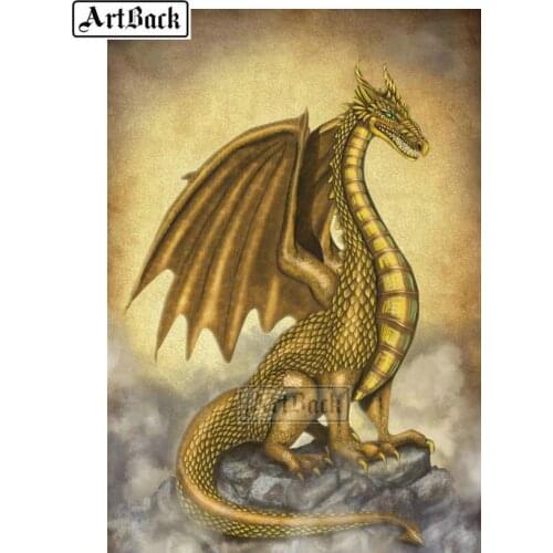 New 5d diy diamond painting dragon icon kit full square drill diamond embroidery animal 3d resin mosaic artwork ARD156