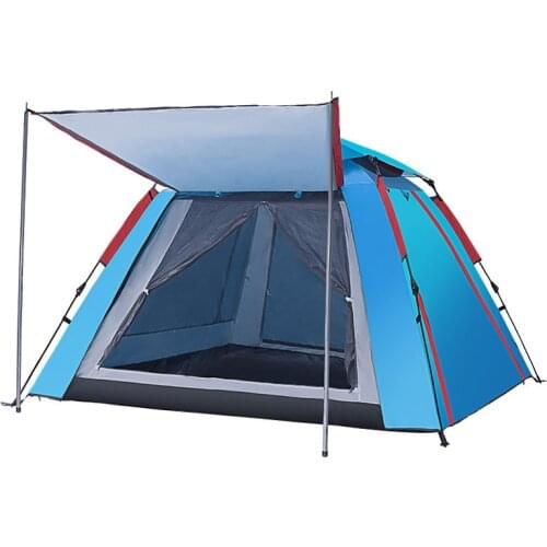 Tent outdoor 3-4 people fully automatic one room one hall family double 2 single camping field thickened rainproof camping