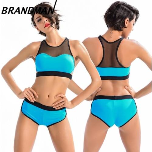 BRANDMAN sexy Womens triangulation swimsuit vacation bikini sexy see-through net swimsuit
