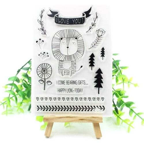 Lion Transparent Clear Silicone Stamps for DIY Scrapbooking/Card Making/Kids Fun Decoration Supplies M04