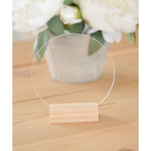 Blank Round Acrylic Sign Table Number Signs for Wedding Party Decoration Freestanding Wedding Place Cards Transparent